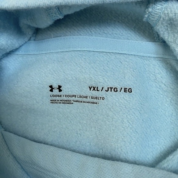 Under Armour  Girls Hoodie Size YXL, Bright Blue UA Logo, Preowned - Picture 3 of 5